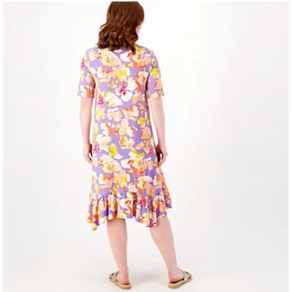 LOGO by Lori Goldstein Women Dress Rayon 230 Elbow Sleeve Black S A606868 - Picture 3 of 4